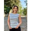 Proužkované tričko Ava - tyrkysová