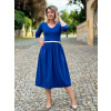 Bio bavlněné šaty Klasik - kobaltová - krátké - vel. XXS -  95 cm - skladem