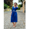 Bio bavlněné šaty Klasik - kobaltová - krátké - vel. XXS -  95 cm - skladem