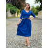 Bio bavlněné šaty Klasik - kobaltová - krátké - vel. XXS -  95 cm - skladem