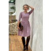 Bio bavlněné šaty Klasik lila krátké midi expres VIII