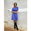 Bio bavlněné šaty Klasik fialkově modrá krátké midi (2)