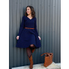 Vaflové bio bavlněné šaty Klasik Zarina námořnická modrá krátké midi expres (2)