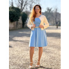 Bio bavlněné šaty Klasik baby blue krátké midi expres (16)