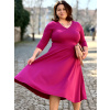 Bio bavlněné šaty Klasik - cyklamenová - midi 120 cm - vel. XL - skladem