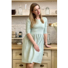 Vaflové bio bavlněné šaty Klasik - Zarina - světle zelenkavá - krátké / midi