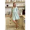 Vaflové bio bavlněné šaty Klasik - Zarina - světle zelenkavá - krátké / midi