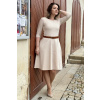 Vaflové bio bavlněné šaty Klasik Zarina písková krátké midi (4)