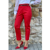 Bavlněné strečové kalhoty Lina - červená