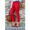 Bavlněné strečové kalhoty Lina - červená