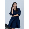 Bavlněné strečové zavinovací šaty Mirabela námořnická modrá (3)