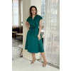 Bavlněné strečové zavinovací šaty Mirabela - smaragdově zelená - 3 týdny