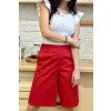 Delší bavlněné strečové kraťasy - červená