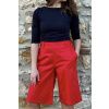 Delší bavlněné strečové kraťasy - červená
