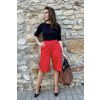 Delší bavlněné strečové kraťasy - červená