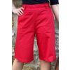 Delší bavlněné strečové kraťasy - červená