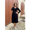 Vaflové bio bavlněné šaty Klasik - Zarina - černá - krátké / midi