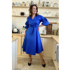 Bavlněné strečové zavinovací šaty Mirabela - kobaltová