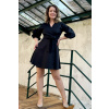 Bavlněné strečové zavinovací šaty Mirabela - černá