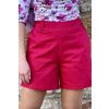 Bavlněné strečové kraťasy - magenta - 2T