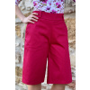 Delší bavlněné strečové kraťasy - magenta