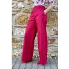 Bavlněné strečové široké kalhoty - magenta - 2T