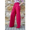 Bavlněné strečové široké kalhoty - magenta