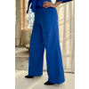 Bavlněné strečové široké kalhoty - kobaltová