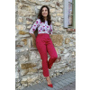 Bavlněné strečové kalhoty Lina - magenta