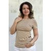 Proužkované tričko Klasik - mocha-smetanová - 3 týdny