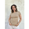 Proužkované tričko Klasik - mocha-smetanová