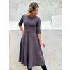 Vaflové bio bavlněné šaty Klasik Zarina šedá krátké midi (1)