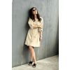 Bavlněné strečové zavinovací šaty Mirabela - písková