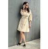 Bavlněné strečové zavinovací šaty Mirabela - písková