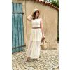 Bio bavlněné šaty s tylem - smetanová - 2T
