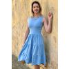 Bavlněné šaty řasené baby blue krátké midi expres (13)22