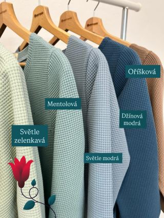 🌸 Nové odstíny vaflového materiálu. Víme, že na fotkách se někdy barva těžko odhaduje. Proto jsme vám je vyfotili hezky...