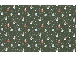 bavlneny uplet v zelene barve s potiskem tucnaku 16729 028