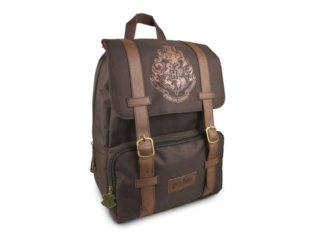 Batoh Harry Potter: Erb Bradavice - Hogwarts (objem 14,5 litrů | 28 x 37 x 14 cm) hnědý polyester