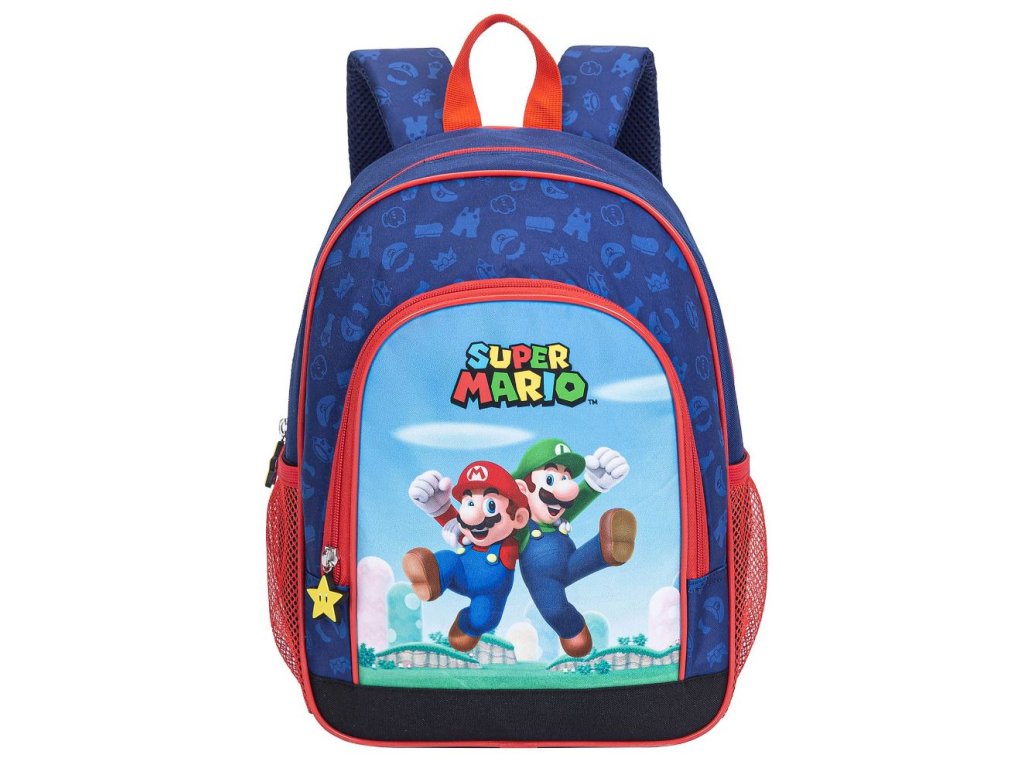 Batoh Super Mario: Postavy (objem 17 litrů | 27 x 37 x 17 cm) polyester