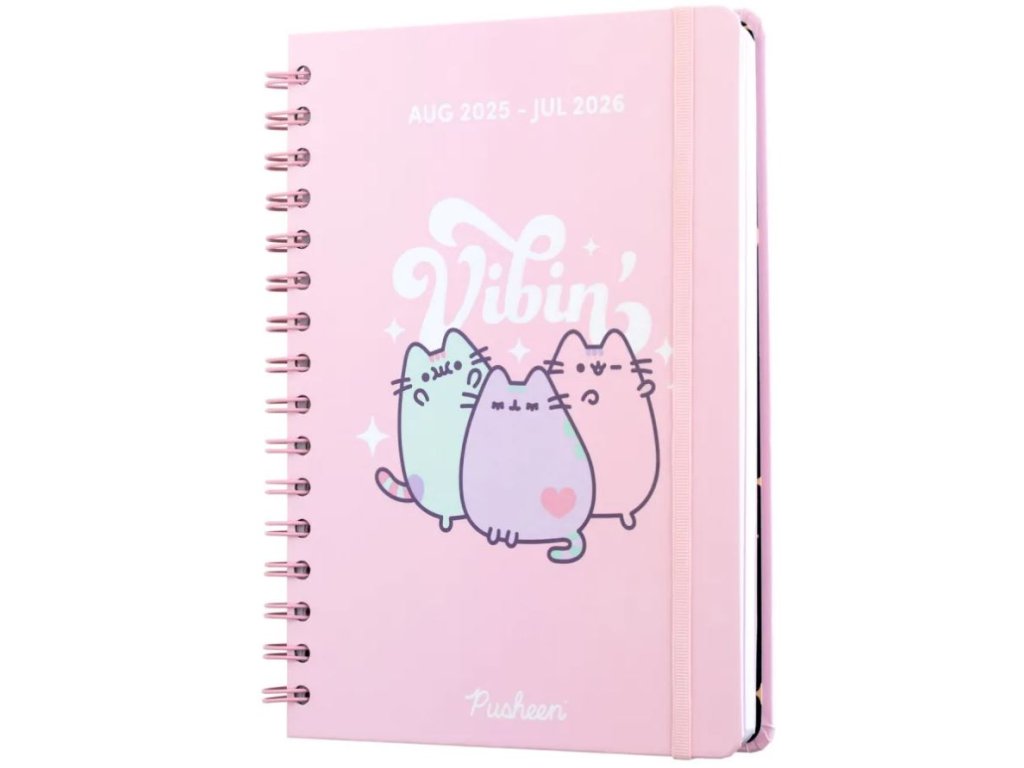 Plánovací týdenní diář A5 2025/2026 Pusheen (14,8 x 21 cm)