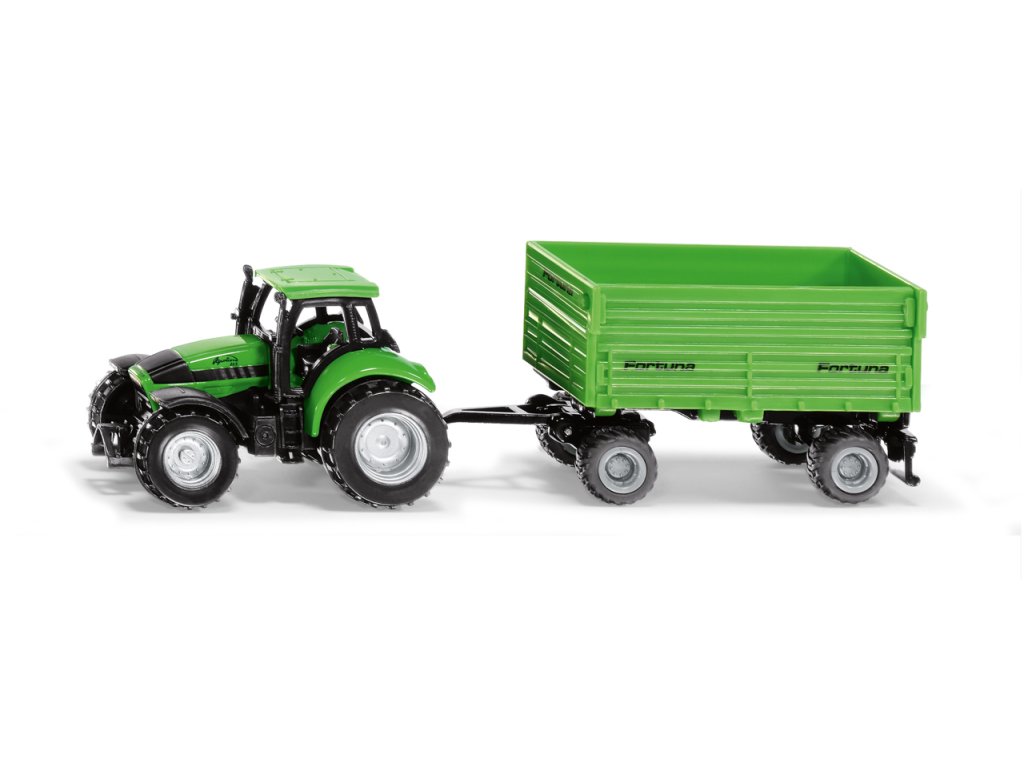 SIKU Blister - traktor DEUTZ-FAHR s přívěsem Fortuna