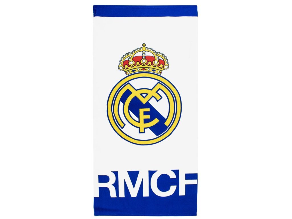 Ručník - osuška FC Real Madrid: Text a Hlavní Logo (70 x 140 cm)
