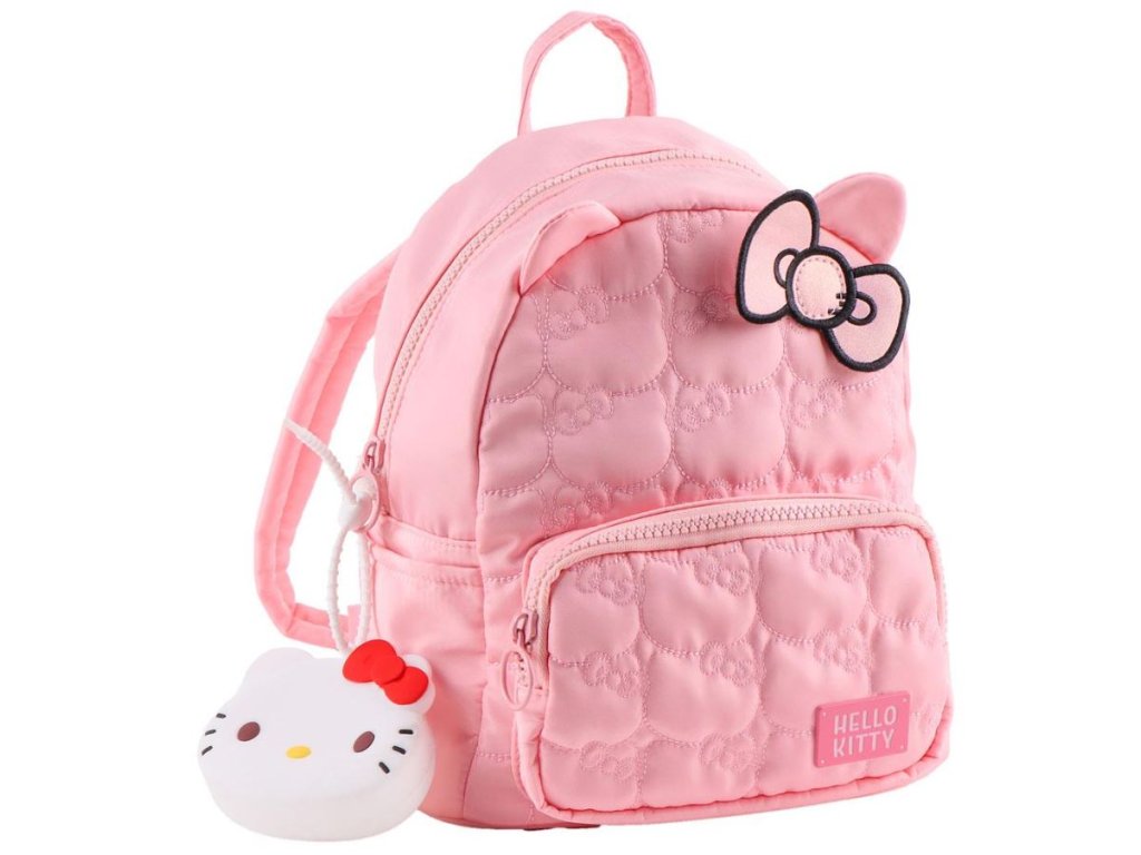 Dámský městský batoh Hello Kitty: Růžová mašle (objem 9 litrů | 21 x 26 x 16 cm)