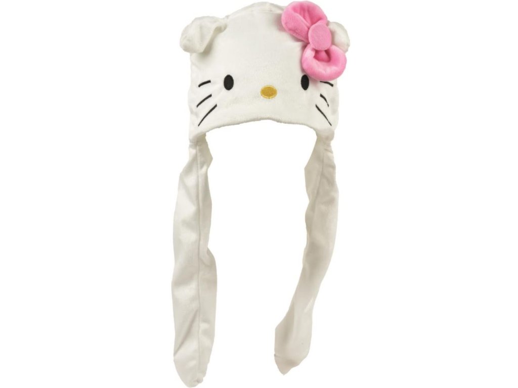 Dětská zimní čepice Hello Kitty: Kitty s velkou růžovou mašlí (univerzální)