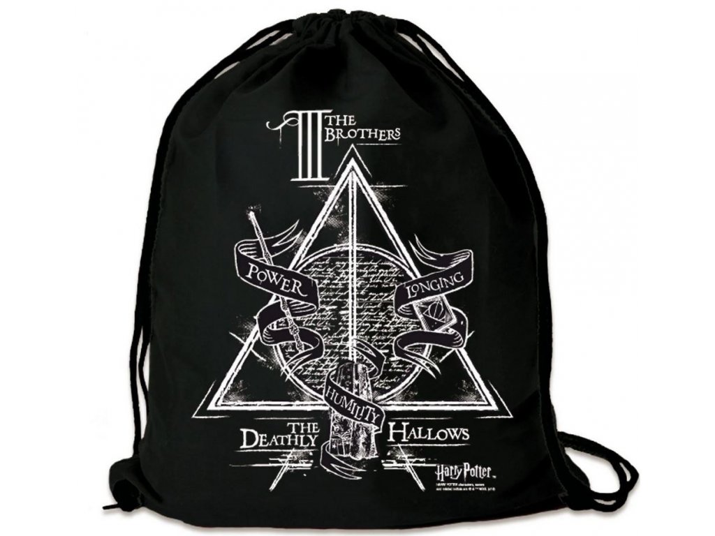 Bavlněný gym bag - vak se šňůrkami Harry Potter: The Three Brothers (35 x 44 cm) bavlna