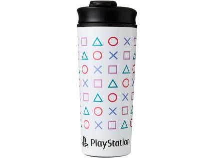 Nerezový cestovní hrnek Playstation: Tvary logo (objem 450 ml)