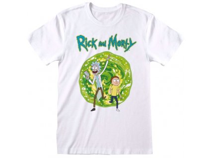 Pánské tričko Rick And Morty: Portal  bílé bavlna