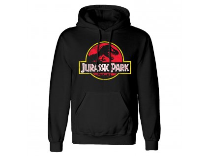 Pánská mikina Jurassic Park|Jurský Park: Classic Logo  černá bavlna polyester