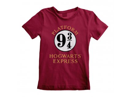 Dětské tričko Harry Potter: Bradavický Express - Hogwarts Express  vínová bavlna